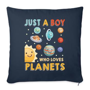 Nur ein Junge, der das Sonnensystem der Planeten liebt - Sofakissenbezug 45 x 45 cm - Navy - Vorne