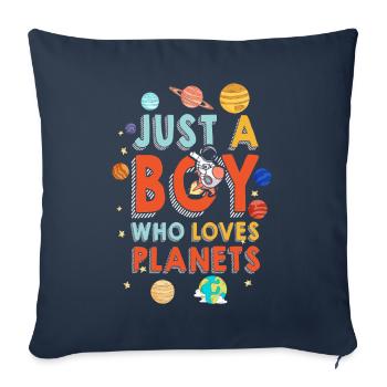 Nur ein Junge, der das Sonnensystem der Planeten liebt - Sofakissenbezug 45 x 45 cm - Navy - Vorne
