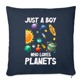Nur ein Junge, der das Sonnensystem der Planeten liebt - Sofakissenbezug 45 x 45 cm - Navy - Vorne