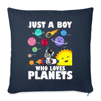 Nur ein Junge, der das Sonnensystem der Planeten liebt - Sofakissenbezug 45 x 45 cm - Navy - Vorne