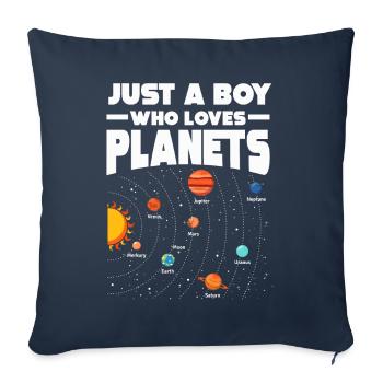Nur ein Junge, der das Sonnensystem der Planeten liebt - Sofakissenbezug 45 x 45 cm - Navy - Vorne
