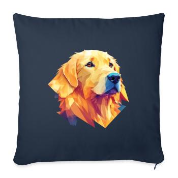 Golden Retriever Dog Pet and Dog Friend - Sofa pillowcase 17,3'' x 17,3'' (45 x 45 cm) - navy - Front