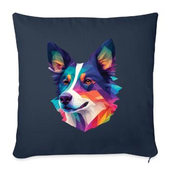 Border Collie Dog Dog Breed Collie Dog Design - Sofa pillowcase 17,3'' x 17,3'' (45 x 45 cm) - navy - Front