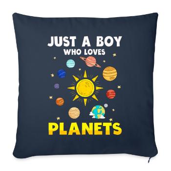Nur ein Junge, der das Sonnensystem der Planeten liebt - Sofakissenbezug 45 x 45 cm - Navy - Vorne