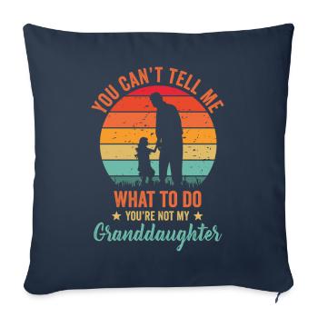 Pas ma petite-fille - Housse de coussin décorative 45 x 45 cm - bleu marine - Devant