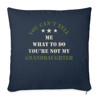 Pas ma petite-fille - Housse de coussin décorative 45 x 45 cm - bleu marine - Devant