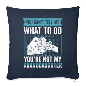Pas ma petite-fille - Housse de coussin décorative 45 x 45 cm - bleu marine - Devant