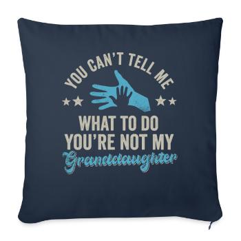 Pas ma petite-fille - Housse de coussin décorative 45 x 45 cm - bleu marine - Devant
