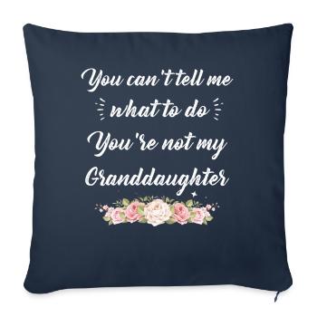 Pas ma petite-fille - Housse de coussin décorative 45 x 45 cm - bleu marine - Devant