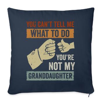 Pas ma petite-fille - Housse de coussin décorative 45 x 45 cm - bleu marine - Devant