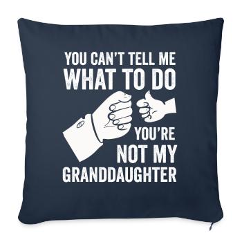 Pas ma petite-fille - Housse de coussin décorative 45 x 45 cm - bleu marine - Devant