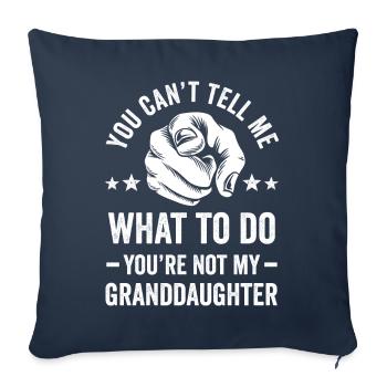 Pas ma petite-fille - Housse de coussin décorative 45 x 45 cm - bleu marine - Devant