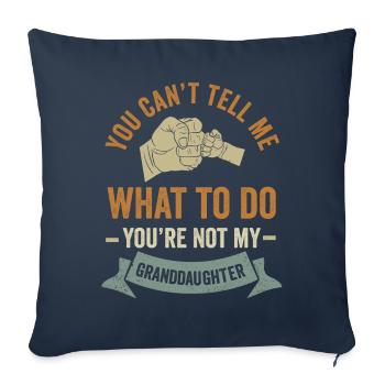 Pas ma petite-fille - Housse de coussin décorative 45 x 45 cm - bleu marine - Devant