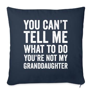 Pas ma petite-fille - Housse de coussin décorative 45 x 45 cm - bleu marine - Devant