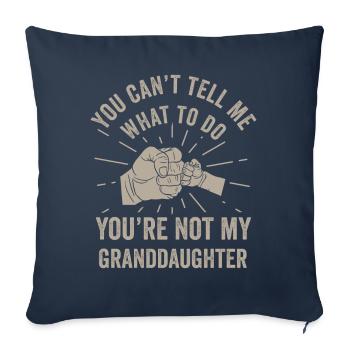Pas ma petite-fille - Housse de coussin décorative 45 x 45 cm - bleu marine - Devant