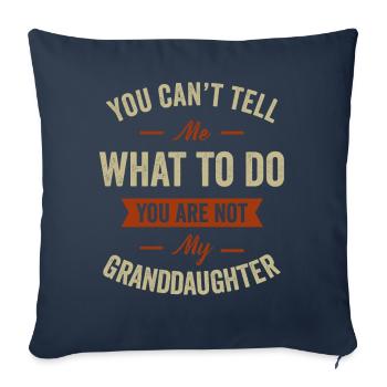 Pas ma petite-fille - Housse de coussin décorative 45 x 45 cm - bleu marine - Devant