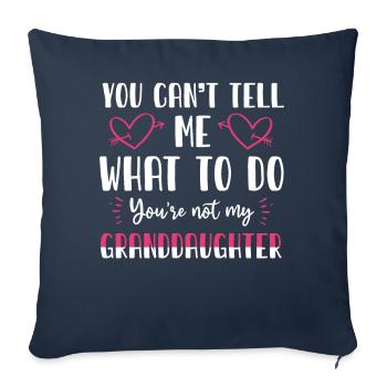 Pas ma petite-fille - Housse de coussin décorative 45 x 45 cm - bleu marine - Devant