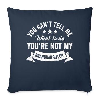 Pas ma petite-fille - Housse de coussin décorative 45 x 45 cm - bleu marine - Devant