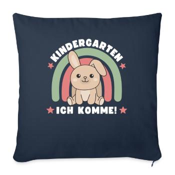 Kindergarten I'm coming! Hare - Sofa pillowcase 17,3'' x 17,3'' (45 x 45 cm) - navy - Front