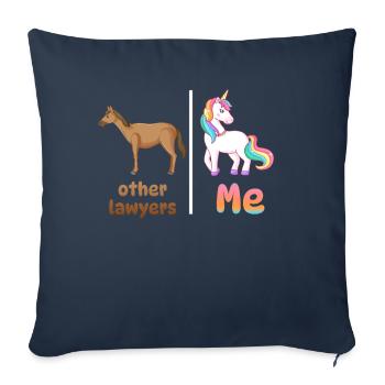 Autres avocats Me Licorne Cheval - Housse de coussin décorative 45 x 45 cm - bleu marine - Devant