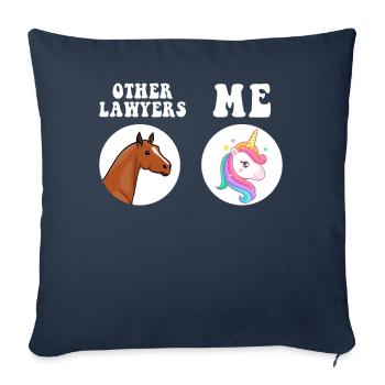 Autres avocats Me Licorne Cheval - Housse de coussin décorative 45 x 45 cm - bleu marine - Devant