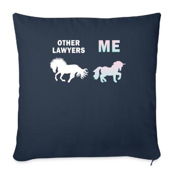 Autres avocats Me Licorne Cheval - Housse de coussin décorative 45 x 45 cm - bleu marine - Devant