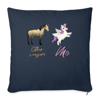 Autres avocats Me Licorne Cheval - Housse de coussin décorative 45 x 45 cm - bleu marine - Devant