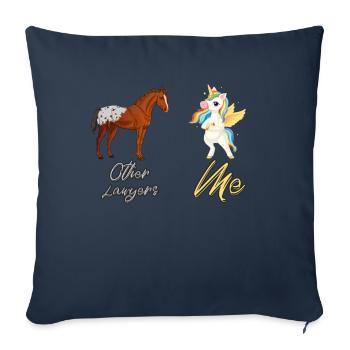 Autres avocats Me Licorne Cheval - Housse de coussin décorative 45 x 45 cm - bleu marine - Devant