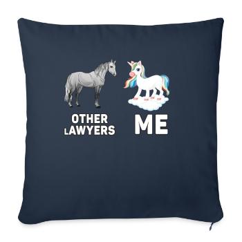 Autres avocats Me Licorne Cheval - Housse de coussin décorative 45 x 45 cm - bleu marine - Devant