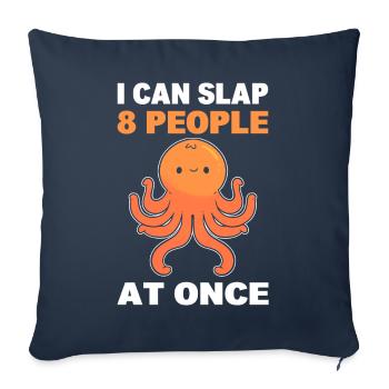 Funny ocean animal fisherman - Sofa pillowcase 17,3'' x 17,3'' (45 x 45 cm) - navy - Front