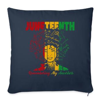 Juneteenth 1865 Remembering My Ancestors - Sofa pillowcase 17,3'' x 17,3'' (45 x 45 cm) - navy - Front