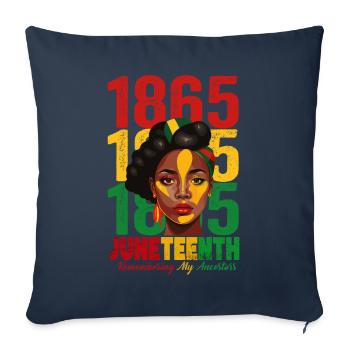 Juneteenth 1865 Remembering My Ancestors - Sofa pillowcase 17,3'' x 17,3'' (45 x 45 cm) - navy - Front