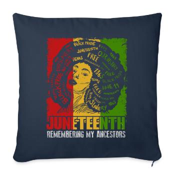 Juneteenth 1865 Remembering My Ancestors - Sofa pillowcase 17,3'' x 17,3'' (45 x 45 cm) - navy - Front