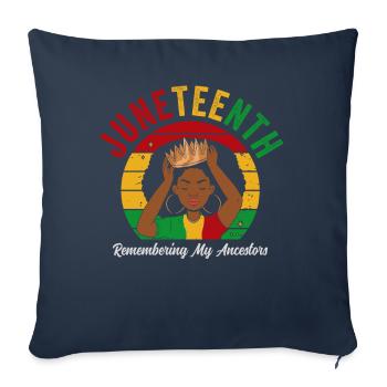 Juneteenth 1865 Remembering My Ancestors - Sofa pillowcase 17,3'' x 17,3'' (45 x 45 cm) - navy - Front