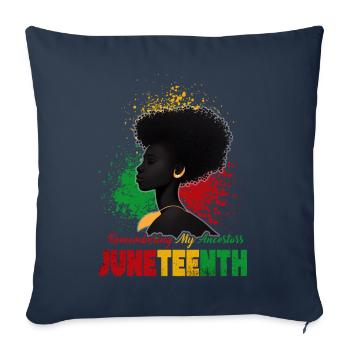 Juneteenth 1865 Remembering My Ancestors - Sofa pillowcase 17,3'' x 17,3'' (45 x 45 cm) - navy - Front