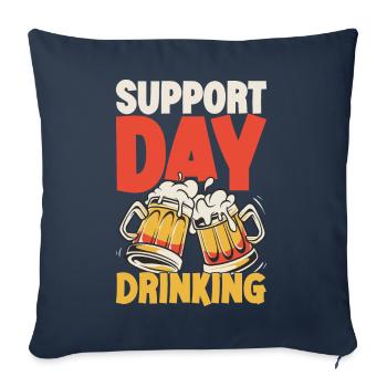 Support Day Drinking Squad Party and Beer Drinking - Sofa pillowcase 17,3'' x 17,3'' (45 x 45 cm) - navy - Front