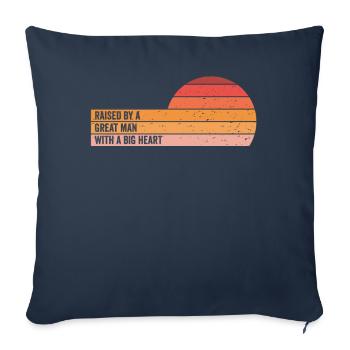 Élevé par un grand homme au grand cœur Fête des pères - Housse de coussin décorative 45 x 45 cm - bleu marine - Devant