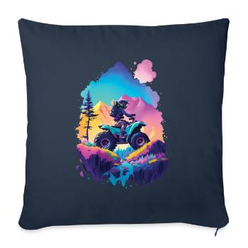 Motocross Quad Quad Rider Race Outdoor Dirt Bike - Housse de coussin décorative 45 x 45 cm - bleu marine - Devant