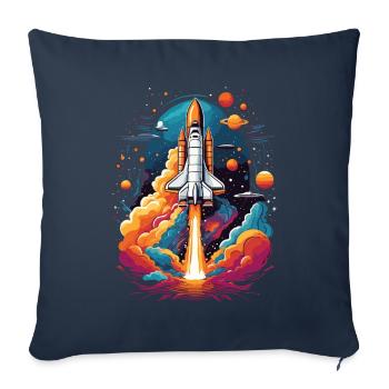 Space Shuttle Astronaut Rocket Space Adventure - Sofa pillowcase 17,3'' x 17,3'' (45 x 45 cm) - navy - Front