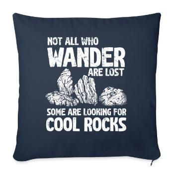 Wander Some Looking For Cool Rocks - Sofa pillowcase 17,3'' x 17,3'' (45 x 45 cm) - navy - Front