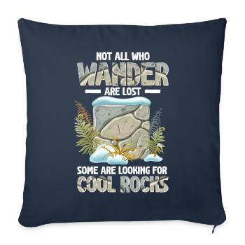 Wander Some Looking For Cool Rocks - Sofa pillowcase 17,3'' x 17,3'' (45 x 45 cm) - navy - Front