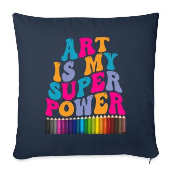 Art Is My Superpower - Sofa pillowcase 17,3'' x 17,3'' (45 x 45 cm) - navy - Front