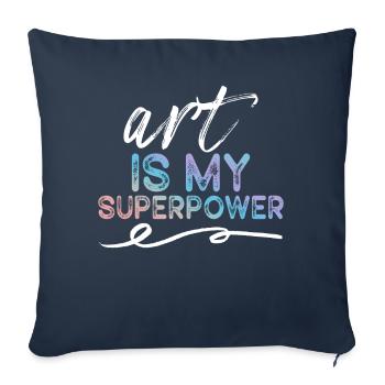Art Is My Superpower - Sofa pillowcase 17,3'' x 17,3'' (45 x 45 cm) - navy - Front