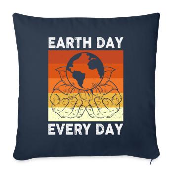 Earth Day Everyday Environmental Awareness - Sofa pillowcase 17,3'' x 17,3'' (45 x 45 cm) - navy - Front