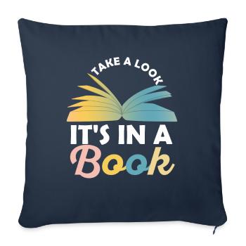 Jetez un coup d’œil C’est dans un rat de bibliothèque de lecture de livre - Housse de coussin décorative 45 x 45 cm - bleu marine - Devant