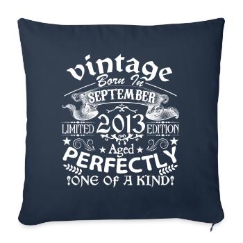 September 2013 | Geburtstag 2013 geboren im September - Sofakissenbezug 45 x 45 cm - Navy - Vorne