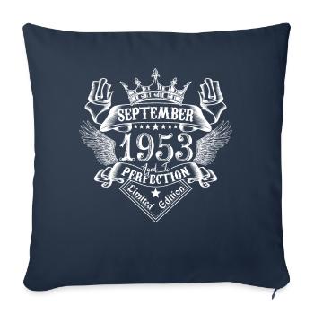 September 1953 | September 1953 anniversary 1953 - Sofa pillowcase 17,3'' x 17,3'' (45 x 45 cm) - navy - Front