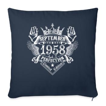 September 1958 | September 1958 anniversary 1958 - Sofa pillowcase 17,3'' x 17,3'' (45 x 45 cm) - navy - Front