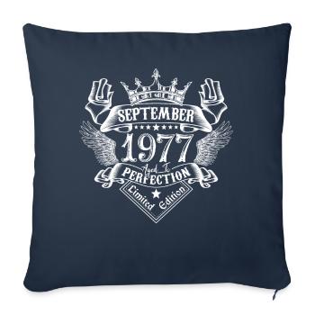Septembre 1977 | Septembre 1977 anniversaire 1977 - Housse de coussin décorative 45 x 45 cm - bleu marine - Devant