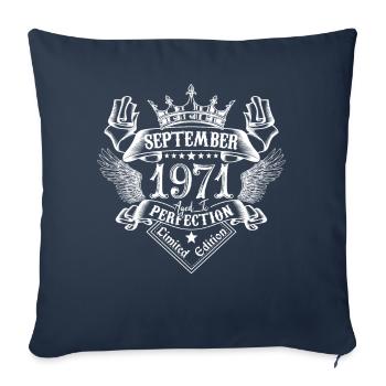 Septembre 1971 | Septembre 1971 anniversaire 1971 - Housse de coussin décorative 45 x 45 cm - bleu marine - Devant